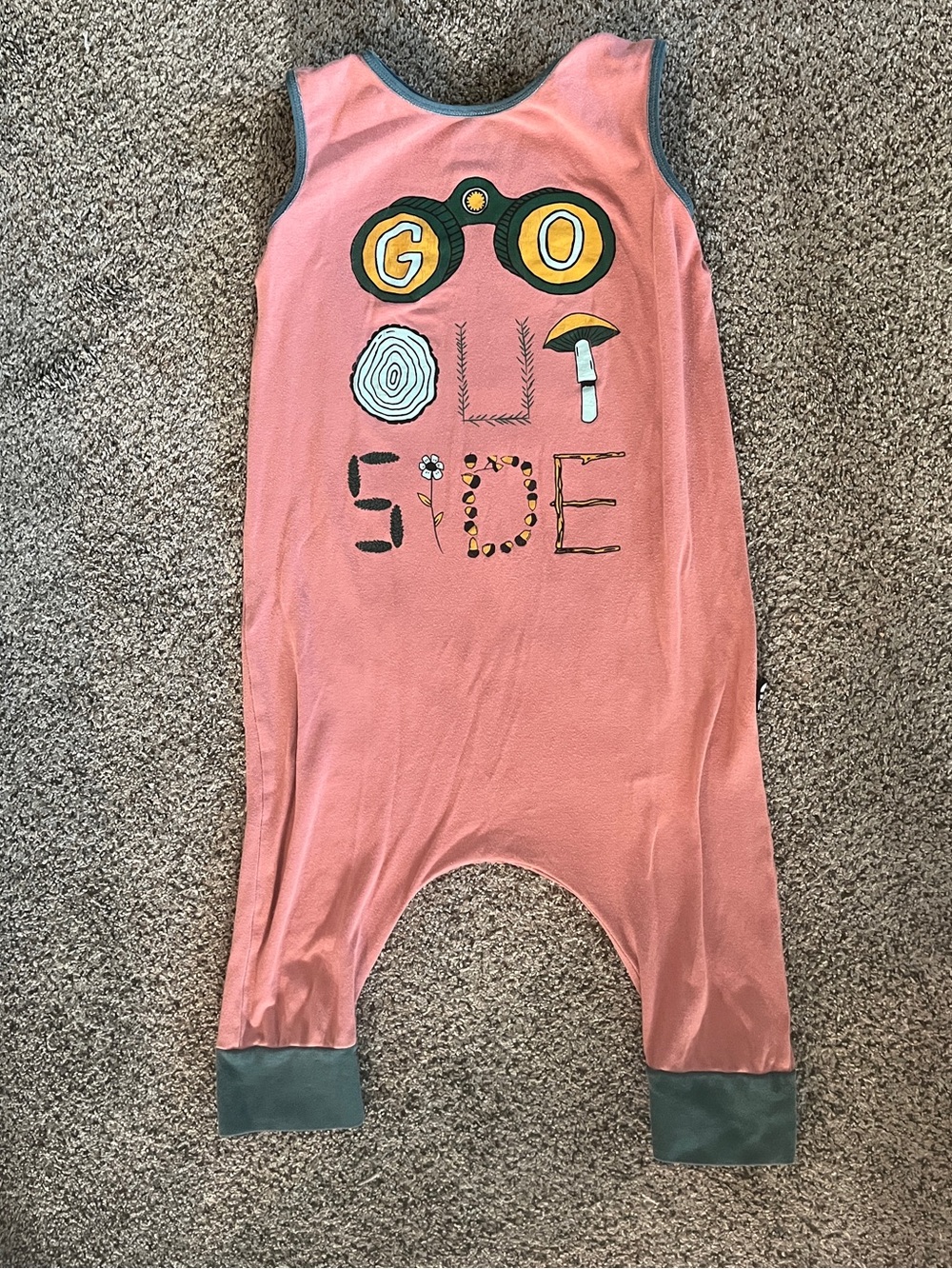 Rags to Raches sleeveless romper kids 5t/6t go outside graphic